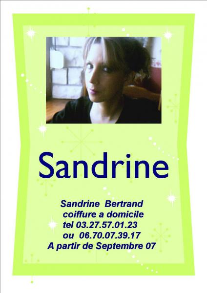 Si vou aver besoin de vou faire coiffer apeler sandrine !